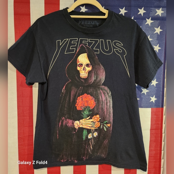 Kanye West Wes Lang Reaper Skull And Roses Yeezus Tour Tee Mens Medium
